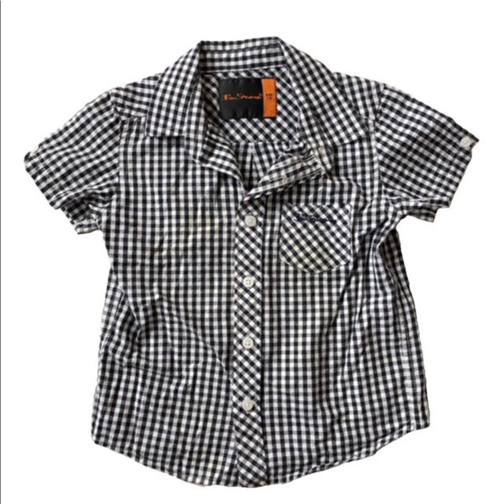 Ben Sherman Black & White Button Down SZ 1-2T